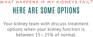 What happens if my kidney fails, here are some options